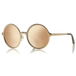 Tom Ford - Ava Sunglasses - Round Metal Sunglasses - Rose Gold Brown - FT0572 - Sunglasses - Tom Ford Eyewear - Avvenice