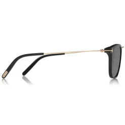 Tom Ford - Beau Sunglasses - Squared Acetate Sunglasses - Black - FT0672 - Sunglasses - Tom Ford Eyewear - Avvenice