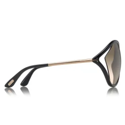 Tom Ford - Bella Sunglasses - Oversized Round Acetate Sunglasses - FT0529 - Black - Tom Ford Eyewear - Avvenice