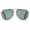 Tom Ford - Benton Sunglasses - Navigator Style Sunglasses - Rose Gold Blue - FT0693 - Sunglasses - Tom Ford Eyewear - Avvenice
