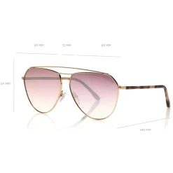 Tom Ford - Binx Sunglasses - Pilot Metal Sunglasses - Rose Gold Gradient - FT0681 - Sunglasses - Tom Ford Eyewear - Avvenice