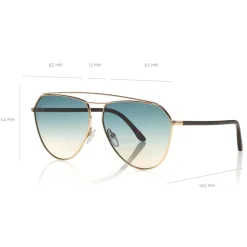 Tom Ford - Binx Sunglasses - Pilot Metal Sunglasses - Rose Gold - FT0681 - Sunglasses - Tom Ford Eyewear - Avvenice