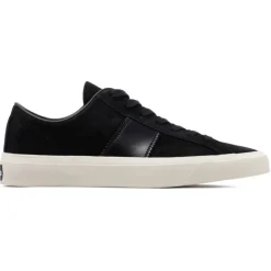 Tom Ford - Black and Cream Logo Patch Sneakers - Tom Ford Exclusive Luxury Collection - Avvenice