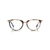Tom Ford - Block Optical Glasses - Round Metal Optical Glasses - Light Havana - FT5640-B - Optical Glasses - Tom Ford Eyewear - Avvenice