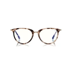 Tom Ford - Block Optical Glasses - Round Metal Optical Glasses - Light Havana - FT5640-B - Optical Glasses - Tom Ford Eyewear - Avvenice