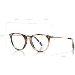 Tom Ford - Block Optical Glasses - Round Metal Optical Glasses - Light Havana - FT5640-B - Optical Glasses - Tom Ford Eyewear - Avvenice