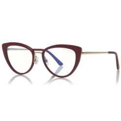 Tom Ford - Block Optical Glasses - Cat-Eye Metal Optical Glasses - Violet - FT5580-B - Optical Glasses - Tom Ford Eyewear - Avvenice