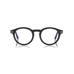 Tom Ford - Blue Block Optical Glasses - Round Acetate Optical Glasses - Black - FT5529-B - Optical Glasses - Tom Ford Eyewear - Avvenice
