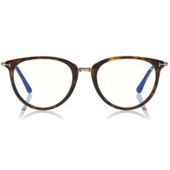 Tom Ford - Blue Block Optical Glasses - Round Optical Glasses - Dark Havana - FT5640-B - Optical Glasses - Tom Ford Eyewear - Avvenice