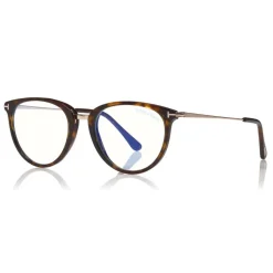 Tom Ford - Blue Block Optical Glasses - Round Optical Glasses - Dark Havana - FT5640-B - Optical Glasses - Tom Ford Eyewear - Avvenice