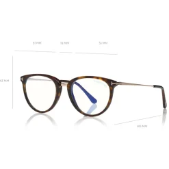 Tom Ford - Blue Block Optical Glasses - Round Optical Glasses - Dark Havana - FT5640-B - Optical Glasses - Tom Ford Eyewear - Avvenice