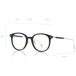 Tom Ford - Blue Block Optical Glasses - Round Metal Optical Glasses - Black - FT5644-D-B – Optical Glasses - Tom Ford Eyewear - Avvenice