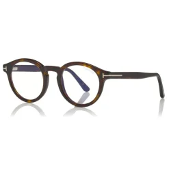 Tom Ford - Blue Block Optical Glasses - Round Optical Glasses - Dark Havana - FT5529-B - Optical Glasses - Tom Ford Eyewear - Avvenice