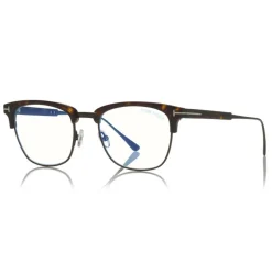 Tom Ford - Blue Block Optical Glasses - Square Optical Glasses - Dark Havana - FT5590-F-B - Optical Glasses - Tom Ford Eyewear - Avvenice
