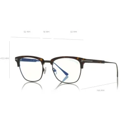 Tom Ford - Blue Block Optical Glasses - Square Optical Glasses - Dark Havana - FT5590-F-B - Optical Glasses - Tom Ford Eyewear - Avvenice
