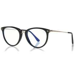 Tom Ford - Blue Block Optical Glasses - Round Optical Glasses - Black - FT5640-B - Optical Glasses - Tom Ford Eyewear - Avvenice