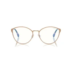 Tom Ford - Blue Block Optical Glasses - Round Metal Optical Glasses - Pink - FT5573-B - Optical Glasses - Tom Ford Eyewear - Avvenice
