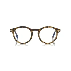 Tom Ford - Blue Block Optical Glasses - Round Optical Glasses - Light Havana - FT5529-B - Optical Glasses - Tom Ford Eyewear - Avvenice