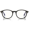Tom Ford - Blue Block Optical Glasses - Round Acetate Optical Glasses - Black - FT5553-B - Optical Glasses - Tom Ford Eyewear - Avvenice