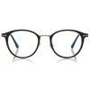 Tom Ford - Blue Block Optical Glasses - Round Metal Optical Glasses - Black - FT5528-B - Optical Glasses - Tom Ford Eyewear - Avvenice