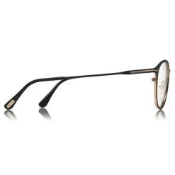 Tom Ford - Blue Block Optical Glasses - Round Metal Optical Glasses - Black - FT5528-B - Optical Glasses - Tom Ford Eyewear - Avvenice