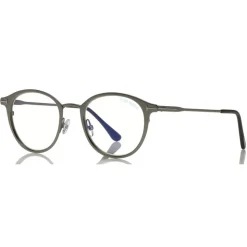 Tom Ford - Blue Block Optical Glasses - Round Metal Optical Glasses - Brown - FT5528-B - Optical Glasses - Tom Ford Eyewear - Avvenice