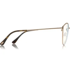 Tom Ford - Blue Block Optical Glasses - Round Metal Optical Glasses - Charcoal - FT5573-B - Optical Glasses - Tom Ford Eyewear - Avvenice