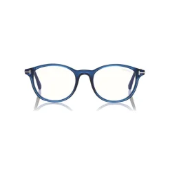 Tom Ford - Blue Block Optical Glasses - Round Acetate Optical Glasses - Blue - FT5553-B - Optical Glasses - Tom Ford Eyewear - Avvenice