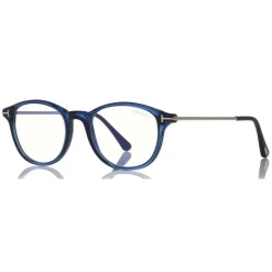 Tom Ford - Blue Block Optical Glasses - Round Acetate Optical Glasses - Blue - FT5553-B - Optical Glasses - Tom Ford Eyewear - Avvenice