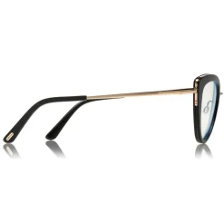 Tom Ford - Blue Block Optical Glasses - Cat-Eye Metal Optical Glasses - Black - FT5580-B - Optical Glasses - Tom Ford Eyewear - Avvenice