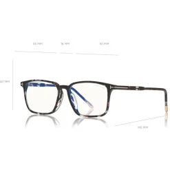 Tom Ford - Blue Block Optical Glasses - Square Optical Glasses - Light Havana - FT5607-B - Optical Glasses - Tom Ford Eyewear - Avvenice