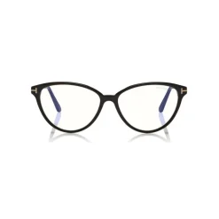 Tom Ford - Blue Block Optical Glasses - Cat-Eye Acetate Optical Glasses - Black - FT5545-B - Optical Glasses - Tom Ford Eyewear - Avvenice