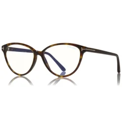 Tom Ford - Blue Block Optical Glasses - Cat-Eye Optical Glasses - Dark Havana - FT5545-B - Optical Glasses - Tom Ford Eyewear - Avvenice