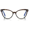 Tom Ford - Blue Block Optical Glasses - Cat-Eye Optical Glasses - Dark Havana - FT5639-B - Optical Glasses - Tom Ford Eyewear - Avvenice