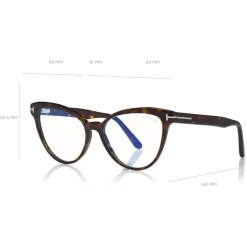 Tom Ford - Blue Block Optical Glasses - Cat-Eye Optical Glasses - Dark Havana - FT5639-B - Optical Glasses - Tom Ford Eyewear - Avvenice