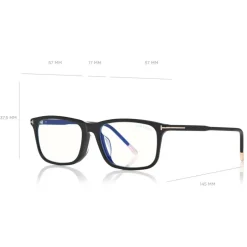 Tom Ford - Blue Block Optical Glasses - Square Acetate Optical Glasses - Black - FT5646-D-B - Optical Glasses - Tom Ford Eyewear - Avvenice