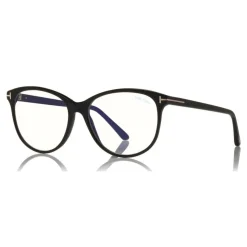 Tom Ford - Blue Block Optical Glasses - Cat-Eye Acetate Optical Glasses - Black - FT5544-B - Optical Glasses - Tom Ford Eyewear - Avvenice