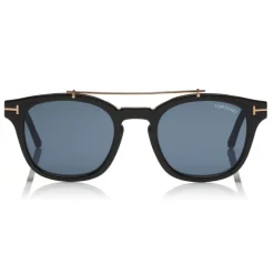 Tom Ford - Blue Block Optical Glasses - Round Acetate Optical Glasses - Black - FT5532-B - Optical Glasses - Tom Ford Eyewear - Avvenice