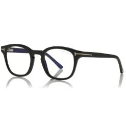Tom Ford - Blue Block Optical Glasses - Round Acetate Optical Glasses - Black - FT5532-B - Optical Glasses - Tom Ford Eyewear - Avvenice