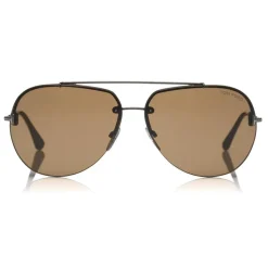 Tom Ford - Brad Sunglasses - Pilot Metal Sunglasses - Brown - FT0584 - Sunglasses - Tom Ford Eyewear - Avvenice