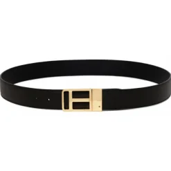 Tom Ford - Brown and Black T Belt - Tom Ford Exclusive Luxury Collection - Avvenice