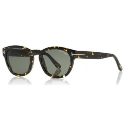 Tom Ford - Bryan Sunglasses - Round Acetate Sunglasses - Havana Green - FT0590 - Sunglasses - Tom Ford Eyewear - Avvenice
