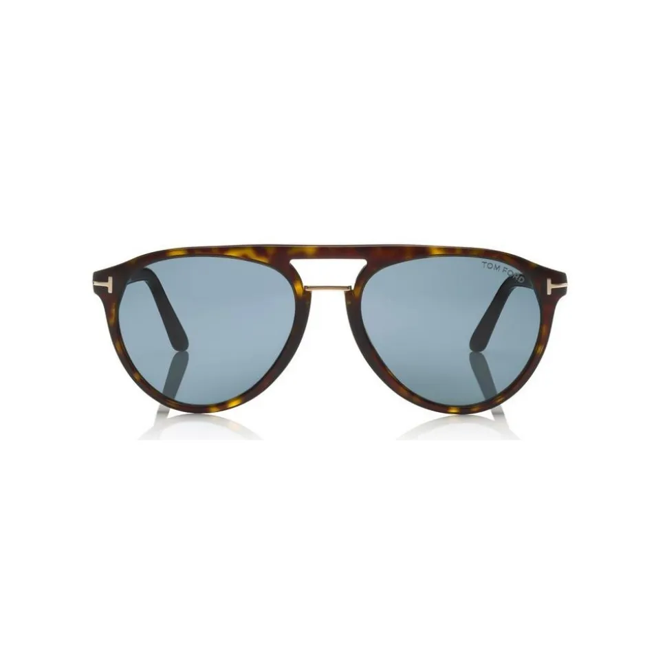 Tom Ford - Burton Sunglasses - Soft Squared Acetate Sunglasses - Havana - FT0697 - Sunglasses - Tom Ford Eyewear - Avvenice