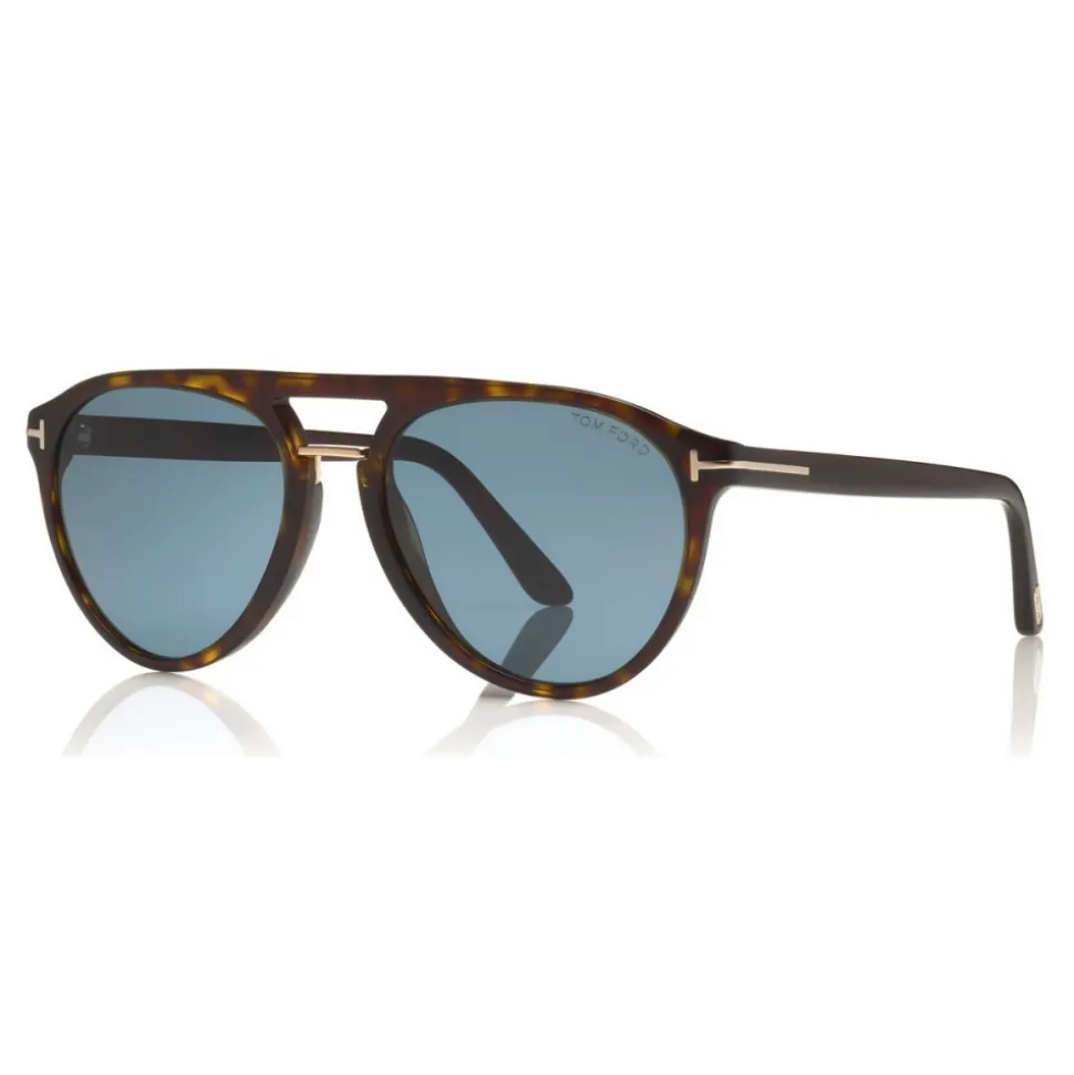 Tom Ford - Burton Sunglasses - Soft Squared Acetate Sunglasses - Havana - FT0697 - Sunglasses - Tom Ford Eyewear - Avvenice