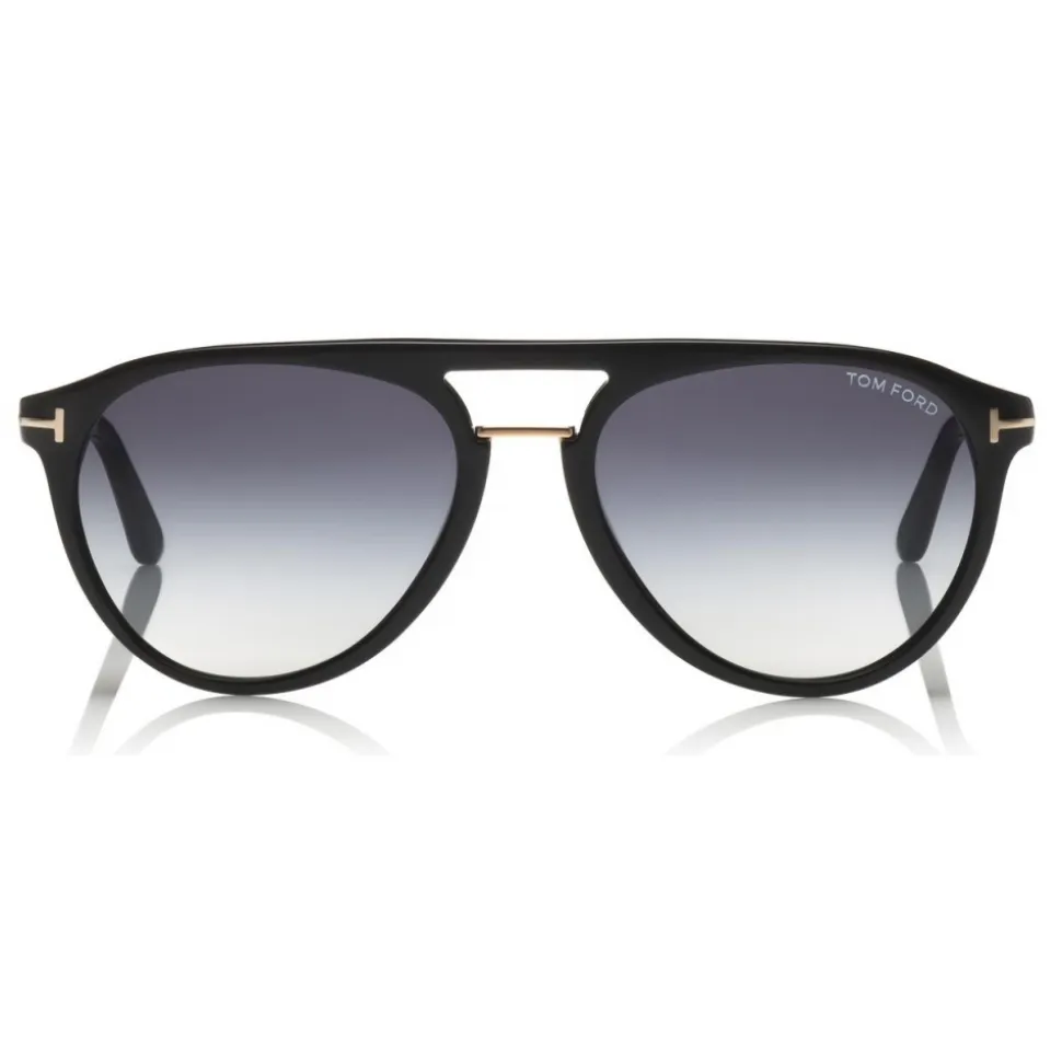 Tom Ford - Burton Sunglasses - Soft Squared Acetate Sunglasses - Black - FT0697 - Sunglasses - Tom Ford Eyewear - Avvenice