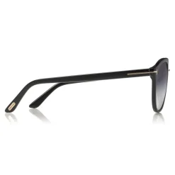 Tom Ford - Burton Sunglasses - Soft Squared Acetate Sunglasses - Black - FT0697 - Sunglasses - Tom Ford Eyewear - Avvenice