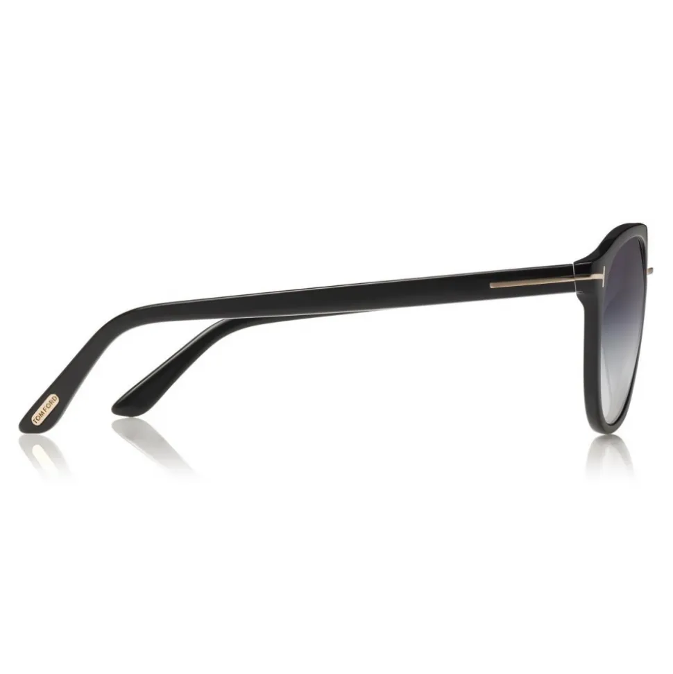 Tom Ford - Burton Sunglasses - Soft Squared Acetate Sunglasses - Black - FT0697 - Sunglasses - Tom Ford Eyewear - Avvenice