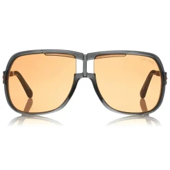 Tom Ford - Caine Sunglasses - Navigator Acetate Sunglasses - Grey - FT0800 - Sunglasses - Tom Ford Eyewear - Avvenice