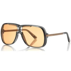 Tom Ford - Caine Sunglasses - Navigator Acetate Sunglasses - Grey - FT0800 - Sunglasses - Tom Ford Eyewear - Avvenice