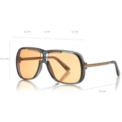 Tom Ford - Caine Sunglasses - Navigator Acetate Sunglasses - Grey - FT0800 - Sunglasses - Tom Ford Eyewear - Avvenice